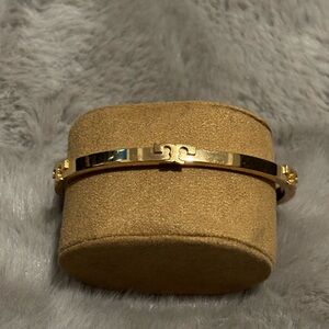 Tory Burch Shiny Gold Emblem Bracelet